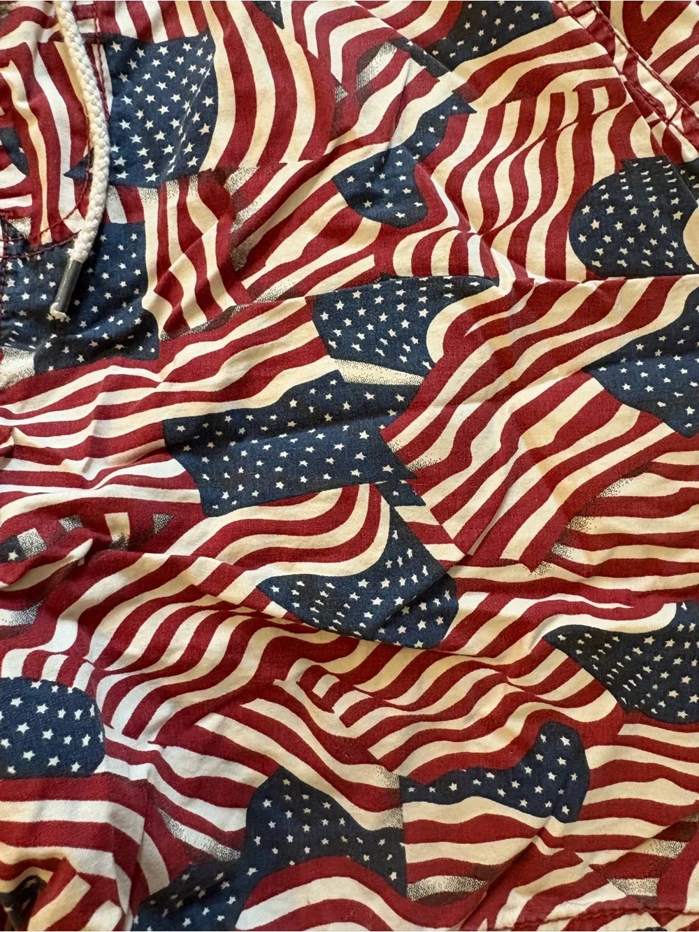 Cotton On Men's Red & Blue Flag-Pattern Swim Trunks